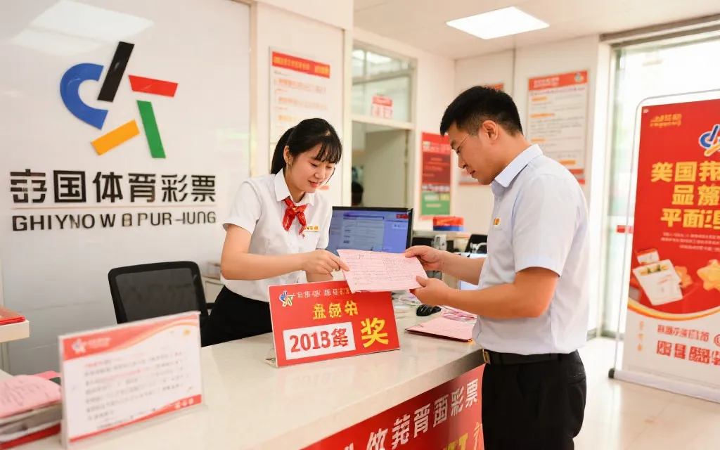 正规彩票兑奖现场,工作人员核查信息,气氛庄重